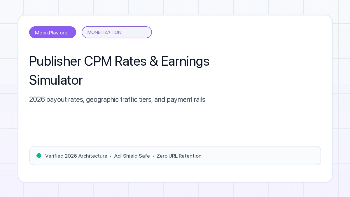 2026 Cloud Video Publisher CPM Benchmarks & Payout Tiers